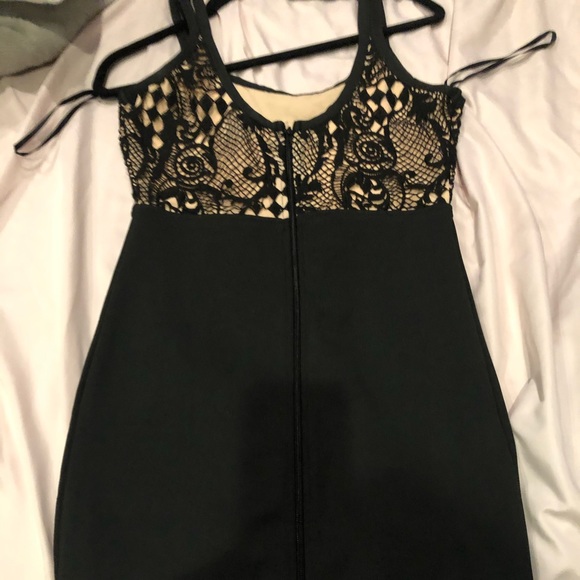 BEBE 2B Black bodycon Dress 8 10 M - Picture 3 of 5